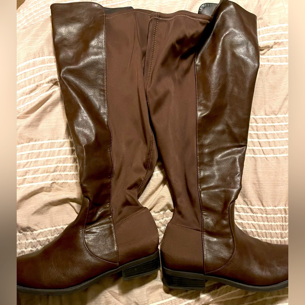 Wide Calf Tall Brown Boots